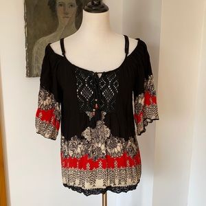 🌟3 for $25/ANGIE boho off-shoulder top